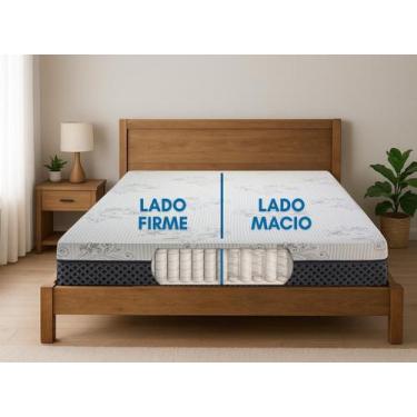 Imagem de Colchão Queen Firme e Macio 2 Confortos Lado a Lado Com Molas Ensacada