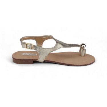 Imagem de Sandália Rasteira Feminina Bottero Couro 368508 Metalizada