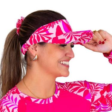 Imagem de kit Viseira de praia + Scrunchie Xuxinha Piscina Atividades Fitness Be