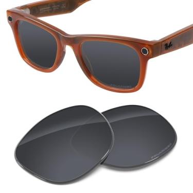 Imagem de Tintart Lentes de substituição de desempenho compatíveis com óculos inteligentes RayBan Meta Wayfarer RW4008 53 mm - Black Shield