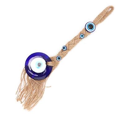 Imagem de Aramox Amuleto de Olho da Sorte Azul, Proteção de Parede de Amuleto de Vidro Turco Com Vidro Colorido e Contas para Decoração de Jardim Doméstico