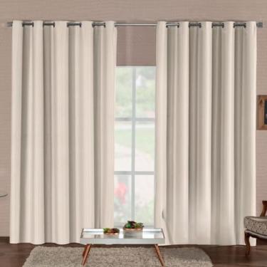 Imagem de Cortina Blackout Quarto Em Tecido Premium Totalmente Opaca E Antirruído Para Melhor Sono(PALHA,5,00M x 2,80M)