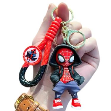 Imagem de Chaveiros do Homem-Aranha para meninas e meninos, chaveiros com pingente fofo, chaveiro kawaii, bolsa mochila, acessórios para chaveiros de pulso, pingentes de carro, Azul, Suitable and Modreate