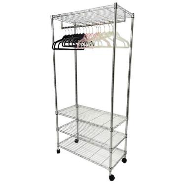 Imagem de Estante Organizadora Closet Ajustável Aço Inox 4 Prateleiras Com Cabid