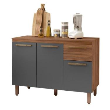 Imagem de Balcão Copa com Tampo Para Cozinha 3 Portas e 1 Gaveta - Dacheri, Frei