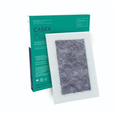 Imagem de Casex, Curativo Act Carbon Ag 10x19cm, com Carvão Ativado e Prata – Controle de Infecção e Odor