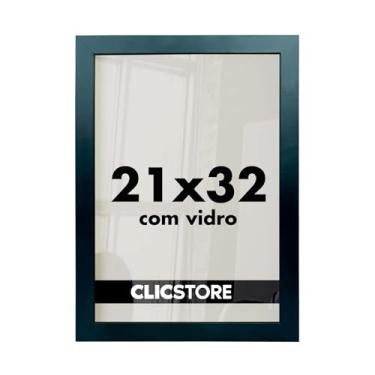 Imagem de Moldura 21X32 Quadro Vidro Fotografia Poster Diplomas Porta Retrato Foto Certificado Parede Madeira Cartazes Cursos MDF