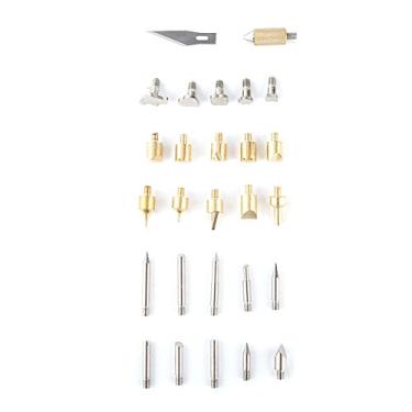 Imagem de Yctze Conjunto Versátil de Pontas de Solda e Trabalho Em Madeira para Pirografia - Estênceis de Latão e Ferro para Queima de Madeira, Escultura e Gravação Em Relevo - Inclui Alfabeto, Números e Símbolos