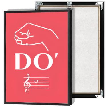 Imagem de Solfège Placas de Mão Cartaz Placa de Nota Tela Arte de Parede Teoria Musical Básica Diretor de Sala de Aula Impressão Estética Pintura para Sala de Estar Quarto Escritório Decoração de Parede 30 x 40