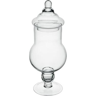 Imagem de BOMBONIERE BALEIRO POTICHE REDONDO HOME&CO TAMPA VIDRO 43x17x17cm