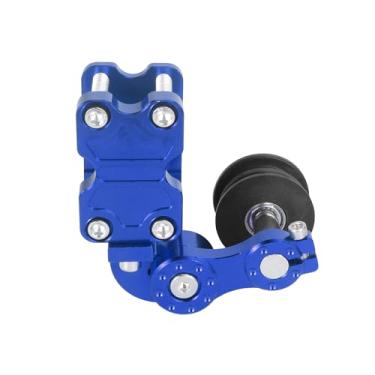 Imagem de Duobeisi Tensor de corrente de alumínio CNC universal para motocicleta - Ferramenta de rolo automática para motocross, chopper, ATV e Dirt Bike (azul)