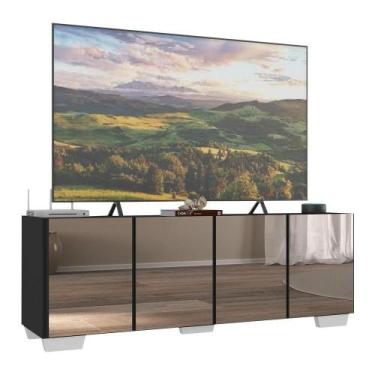Imagem de Rack Até 50 Polegadas Com Espelhos Mp1083 Preto branco - MULTIMOVEIS