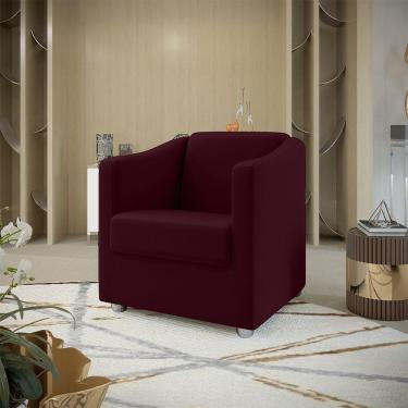 Imagem de Poltrona Decorativa Tilla Suede Marsala Dal Poz Estofados