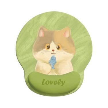 Imagem de Mouse Pad Lovely Cat com apoio de pulso 18,8 cm x 22,7 cm - yiweisai