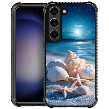 Imagem de WANKBLC Capa compatível com Samsung Galaxy S23 Plus, proteção à prova de choque para homens mulheres antiderrapante para Samsung Galaxy S23 Plus Crazy Pattern Ocean Night Star Blue Seashell Diamond