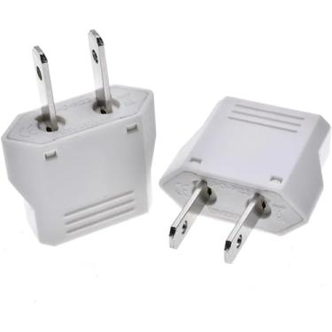 Imagem de Carregador de viagem Adaptador de tomada europeu para conversor de energia de plugue da UE para EUA, adaptador de tomada Europa UE Euro para EUA Carregador de viagem Conversor de energia CA (branco