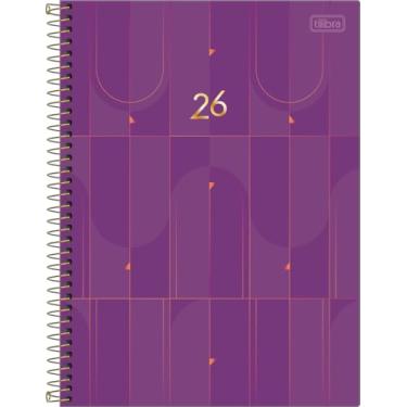 Imagem de Agenda Executiva Espiral Diária Tilibra 20x27,5cm Spot Feminina 2026 - Roxa