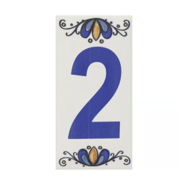Imagem de Número Residencial Cerâmico Gabriela 15cm Número N°2