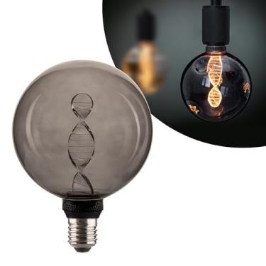 Imagem de Harwez Lâmpada de LED decorativa Globo, Redonda Superdimensionada Dimmable Smoke RN (Retro&Novidade) G125/G40, Edison 3,5W 2200K 55LM Iluminação suave e quente (não luz do dia), base média E26