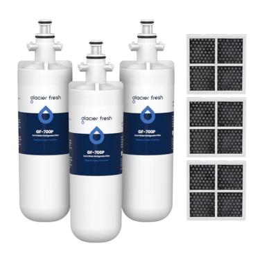 Imagem de GLACIER FRESH LG LT700P filtro de água para geladeira, compatível com LG LT700P, LT700PC, Kenmore 9690, 469690, ADQ36006101, ADQ36006102 e LT120F filtro de ar, RWF1200A (3 pacotes)