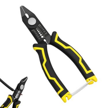 Imagem de Alicate de descascador de fios 15,2 cm 2 em 1 multifuncional com trava de segurança, ferramenta manual ergonômica de corte de fio para 20-10 AWG