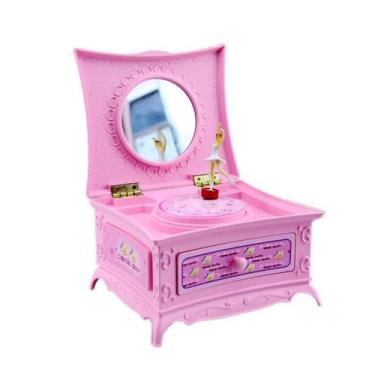 Imagem de Caixa de música estilo cômoda vintage com dançarina e espelho - yiweis