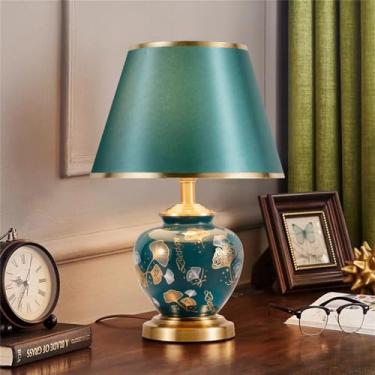 Imagem de Luminária de mesa contemporânea em cerâmica com LED, estilo americano, para sala de estar, quarto, escritório, casa de campo ou hotel, com design retrô e criativo (Estilo 10)
