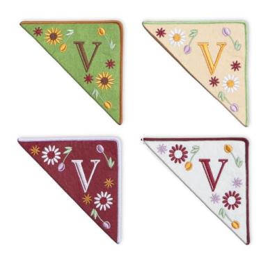 Imagem de TenDawn Marca de canto bordada personalizada, pacote com 4, canto de marcador de página de feltro inicial, presente para amantes de livros