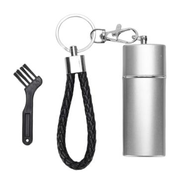 Imagem de Zerodis Chaveiro de Tubo de Armazenamento de Alumínio, Recipiente Hermético Portátil, Caixa de Metal à Prova D'água para Viagens de Acampamento Ao Ar Livre, (Prata (comprimento da mangueira: 2m/6,6