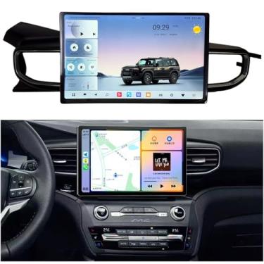 Imagem de Upgread de rádio automotivo Android para Ford Explorer 5ª geração e 6ª geração, mantém botões e controles físicos A/C, 8G + 128G, CarPlay sem fio e Android Auto (13,3 polegadas para 6ª base Explorer