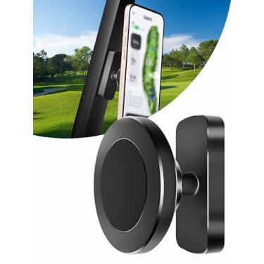 Imagem de Suporte magnético de telefone para carrinho de golfe - ímãs fortes N52, MagSafe compatível com iPhone 16 15 14 13 12 séries, serve para carrinhos de golfe EZGO Club Car Yamaha e qualquer superfície de