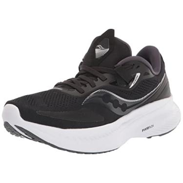 Imagem de Saucony Feminino Guide 15 Tênis de Corrida, Preto/branco, 11.5