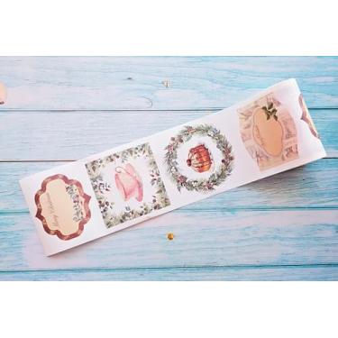Imagem de Etiquetas adesivas washi vintage de Natal - tamanho grande, recortado. Gravável, reutilizável, não deixa resíduos pegajosos. (Jane Austen)