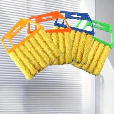 Imagem de Escova de poeira multisuperfície e rolo de fiapos, escova de fiapos para roupas, limpador de persianas para persianas, aberturas, teclados (laranja)