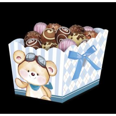 Imagem de Cachepot Médio Ursinho Azul Festcolor 8und