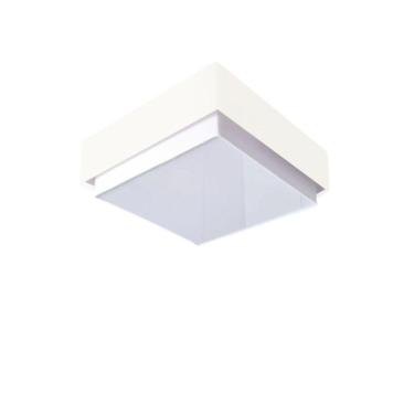 Imagem de Plafon Quadrado Vivare Md-3089 Cúpula Em Tecido 40x40cm - Bivolt Branco 127/220v