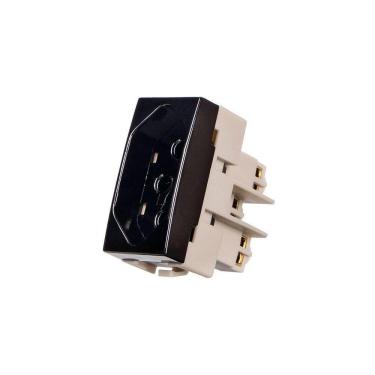 Imagem de Módulo Tomada Margirius Sleek 2p+t 10A Preto Ebony