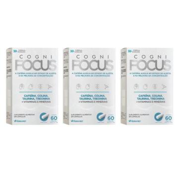 Imagem de Kit 3 Cogni Focus Cafeína, Colina, Taurina, Treonato - Herbamed
