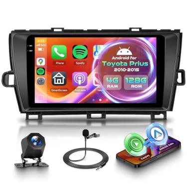 Imagem de Orderich Rádio veicular Android 4G + 128G para Toyota Prius 2010-2015 com CarPlay sem fio Android Auto, tela sensível ao toque de 23 cm, conexão de espelho estéreo para carro, navegação GPS, WiFi