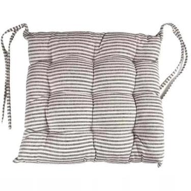 Imagem de Assento de Cadeira Futon Caiobá 40cm x 40cm - Hedrons, LISTRAS PRETO