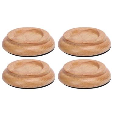 Imagem de RiToEasysports Copos de Rodízio de Piano, Copos de Perna de Madeira Maciça para Proteção de Piso de Madeira para Piano de Cauda (Cor Original da Madeira)
