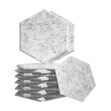 Imagem de Pacote com 15 painéis hexagonais de espuma à prova de som para paredes, painéis acústicos 30,5 x 30,5 cm x 0,9 cm telhas de absorção de som de alta densidade para estúdio em casa, escritório, sala de