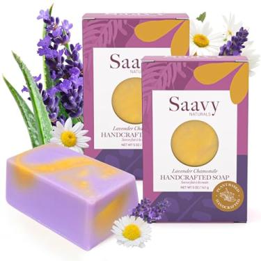 Imagem de Soap Bar Lavender Chamomile Saavy Naturals -Clean,Plant-Based Ingredients - Made In USA Sensitive Skin Sulfate Free Organic Bar Soap Creamy Lather Soap Gift Sets for Women, 5 Oz, 2 Pack