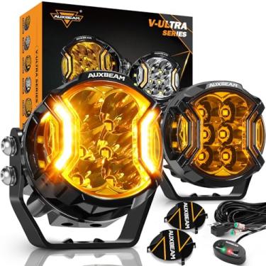 Imagem de Auxbeam V-Ultra Series 7.6 cm 108W Âmbar Farol de Nevoeiro, Função DRL 3 Modos e Capas Protetoras, Barra de Luz Lateral de Atirador 270°, Luzes Offroad Hyper Spot Feixe, para Caminhão, ATV, UTV, Carro