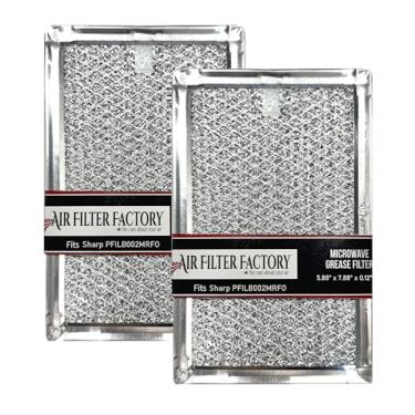 Imagem de Pacote com 2 filtros de ar compatíveis de fábrica para filtros de graxa de alumínio para forno de microondas Sharp PFILB002MRFO