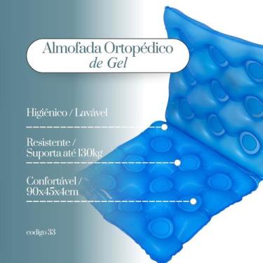 Imagem de Almofada De Gel Quadrada C/encosto Inflável Aquasonus 33 - Aquasonus M