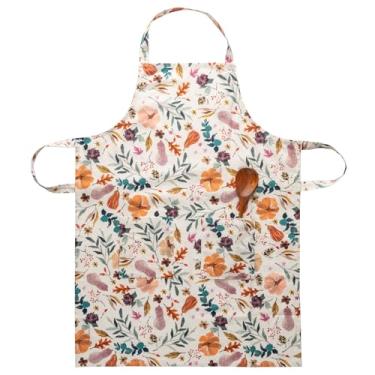 Imagem de Karma, Avental de cozinha de abóbora de outono com colher de madeira, babador de cozinha sazonal para cozinheiros domésticos com alças ajustáveis no pescoço e dois bolsos frontais, abóbora