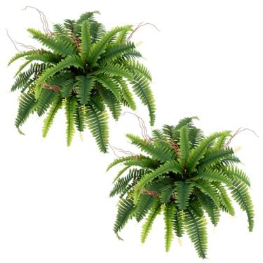 Imagem de Keeplush 89 cm Planta artificial de samambaia de Boston, 2 samambaias falsas para uso ao ar livre, plantas artificiais realistas com 46 folhas para jardim, varanda, pátio, casa, escritório, sala de