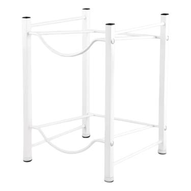 Imagem de IEUDNS Suporte para garrafa de água de 5 galões Rack de armazenamento de garrafa de água Rack de jarro de água com economia de espaço de 2 camadas Rack de, BRANCO