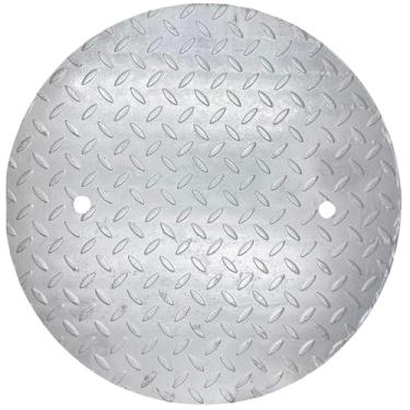 Imagem de MOSINSBO Tampa de bueiro de aço galvanizado de 51 cm, 2 peças, tampa de fossa séptica prata classe B, tampa redonda para pia de esgoto, tampa de inspeção de metal resistente para tubo ondulado